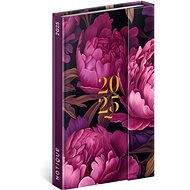 NOTIQUE Weekly magnetic diary Purple flowers 2025, 13 × 21 cm - Planner