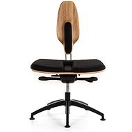 NESEDA Premium Schreibtischstuhl mit Eichenrückenlehne - schwarz - Bürostuhl