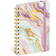 NOTIQUE spiral 18 months Petito - Pink marble 2025/2026, 13 x 18 cm - Planner