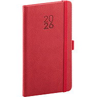 NOTIQUE Diamante 2026 pocket, red, 9 x 15.5 cm - Planner