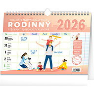 NOTIQUE weekly family planner with hook 2026, 30 x 21 cm - Desk Calendar