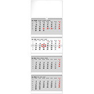 NOTIQUE 4-month standard foldable 2026, 29,5 x 84,5 cm - Wall Calendar