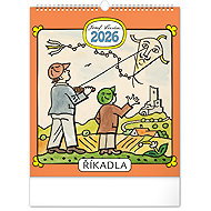 NOTIQUE Wall calendar Josef Lada - Sayings 2026, 30 x 34 cm - Wall Calendar