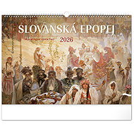NOTIQUE Wall calendar Slavic epic - Alfons Mucha 2026, 48 x 33 cm - Wall Calendar