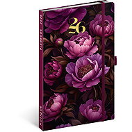 NOTIQUE Planbook diary/notebook Purple flowers 2026, 13 x 21 cm - Planner
