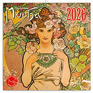 NOTIQUE notebook Alfons Mucha 2026, 30 x 30 cm - Wall Calendar