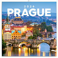 NOTIQUE Grid calendar Prague 2026, 30 x 30 cm - Wall Calendar