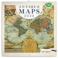 NOTIQUE Old maps 2026 notebook, 30 x 30 cm - Wall Calendar