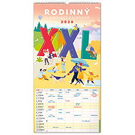 NOTIQUE family planner XXL 2026, 33 x 64 cm - Wall Calendar