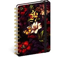 NOTIQUE Spirálový 18měsíční Petito – Rudé květy 2026/2027, 13 x 18 cm - Planner