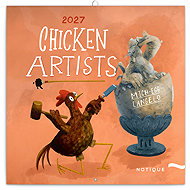 NOTIQUE notebook Chicken Artists 2027, 30 × 30 cm - Wall Calendar