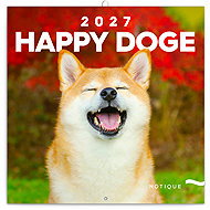 NOTIQUE Happy Doge notepad 2027, 30 × 30 cm - Wall Calendar
