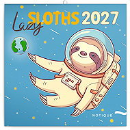 NOTIQUE notebook Cool sloths 2027, 30 × 30 cm - Wall Calendar