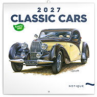 NOTIQUE Classic Cars Notepad – Václav Zapadlík 2027, PLASTIC FREE, 30 × 30 cm - Wall Calendar