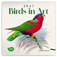 NOTIQUE Birds 2027 Notepad, PLASTIC FREE, 30 × 30cm - Wall Calendar
