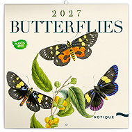 NOTIQUE Butterfly 2027 Notebook, PLASTIC FREE, 30 × 30 cm - Wall Calendar
