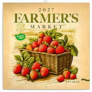 NOTIQUE Farmers' Markets 2027 Notebook, PLASTIC FREE, 30 × 30cm - Wall Calendar
