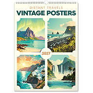 NOTIQUE Vintage Poster – Ferne Länder 2027, 33 x 46 cm - Wandkalender
