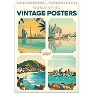 NOTIQUE Vintage Posters – World Cities 2027, 33 × 46 cm - Wall Calendar