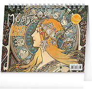 NOTIQUE Alfons Mucha 2027, 16.5 × 13cm - Desk Calendar