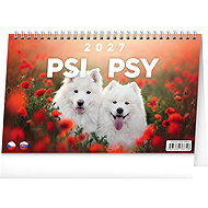 NOTIQUE Psi, Psy CZ/SK 2027, 23,1 × 14,5 cm - Desk Calendar