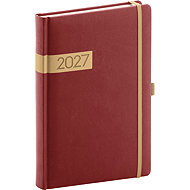 NOTIQUE denní Twill 2027, bordó-zlatý, 15 × 21 cm - Planner