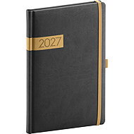 NOTIQUE týdenní Twill 2027, černo-zlatý, 15 × 21 cm - Planner