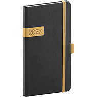 NOTIQUE kapesní Twill 2027, černo-zlatý, 9 × 15,5 cm - Planner