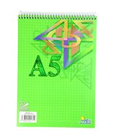 Notebook A5, 70 sheets, Spiral Top, Square - Notepad