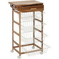 5five Simply Smart Acacia Kitchen Trolley with 4 baskets, 89 cm - Cart