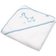 Baby terry towel with embroidery and hood 80×80 cm white giraffe - Children's Bath Towel