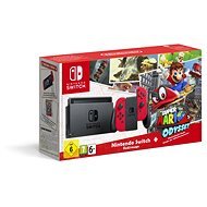 Nintendo Switch - Red + Super Mario Odyssey - Spielekonsole