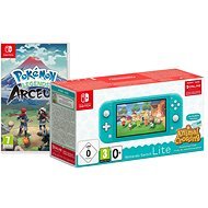 Nintendo Switch Lite - Turquoise + Animal Crossing + 3M NSO + Pokémon Legends: Arceus - Game Console