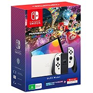Nintendo Switch (OLED model) White + Mario Kart 8 Deluxe + 12M NSO - Game Console