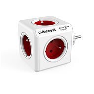 Cubenest Powercube Original, 5x Steckdosen, weiß/rot - Steckdose