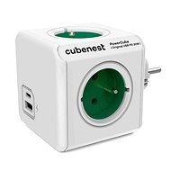 Cubenest Powercube Original USB PD 20W, A+C, 4x zásuvka, bílá/zelená - Zásuvka