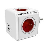 Cubenest Powercube Original USB PD 20W, A+C, 4x csatlakozó, fehér/piros - Aljzat
