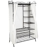 Tectake Textile wardrobe with hinge 112 × 207 × 57 cm, black - Wardrobe