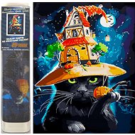 Norimpex Halloweenská kočka 30 × 40 cm - Diamond Painting