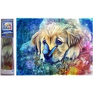 Norimpex Dog with butterfly 30 × 40 cm - Diamond Painting
