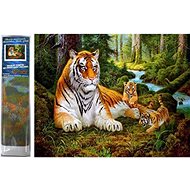 Norimpex Tigress with cubs 30 × 40 cm - Diamond Painting
