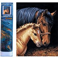 Norimpex Mare with foal 30 × 40 cm - Diamond Painting