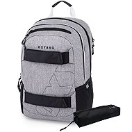 OXYBAG Studentenrucksack + Etui OXY SPORT Grey Melange - Rucksack