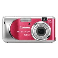 Canon PowerShot A430 červený (red), CCD 4 Mpx, 3x zoom, 1,8" LCD, 2x AA, SD - Digital Camera