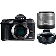 Canon EOS M5 + 15-45 mm STM strieborný + adaptér EF-EOS M - Digitálny fotoaparát