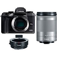 Canon EOS M5 + 18 – 150 mm IS STM strieborný + adaptér EF-EOS M - Digitálny fotoaparát