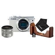Canon EOS M100 fehér + EF-M 15-45mm IS STM ezüst Value Up Kit - Digitális fényképezőgép