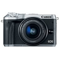 Canon EOS M6, ezüst + EF-M 15-45 mm + 55-200 mm - Digitális fényképezőgép