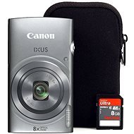 Canon IXUS 165 Silver + 8 GB SD Card + Case - Digital Camera