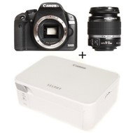 CANON EOS 500D including lens EF-S 18-55 IS + SELPHYCP530 - DSLR Camera